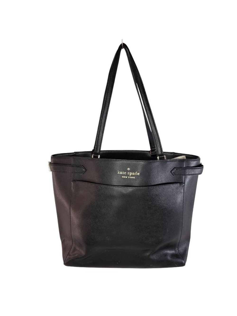 Kate Spade New York Staci Womens Large Laptop Tote Handbag Black Leather